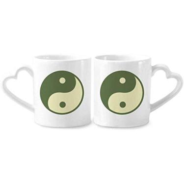 Imagem de Taichi China Conjunto de canecas de porcelana de casal oito diagramas de cerâmica para amantes de coração