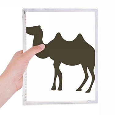 Imagem de Caderno de retrato de animal fofo de camelo preto diário de folhas soltas recarregáveis papelaria