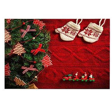 Imagem de KELATI Tapete de porta de Natal, tapete de Natal de boas-vindas de Natal antiderrapante e lavável, para quarto, banheiro, cozinha, tapete, decoração de feriados-C