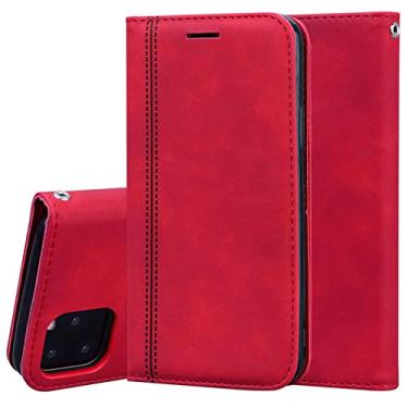 Imagem de Capa carteira flip para iPhone 13 12 Mini 11 14 Pro Max X XR XS 7 8 6 6S Plus SE 2020 2022 Capa de couro Fundas Coque, vermelho, para iPhone 8 Plus, 7 Plus