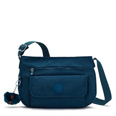 Imagem de Kipling Bolsa transversal Syro feminina, acessórios organizados, surpreendentemente espaçosa, alça ajustável, bolsa de nylon, Tom azul-petróleo noturno, 12.25''L x 8.75''H x 5''D