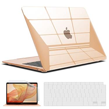 Imagem de Capa para MacBook Air 13 polegadas da IBENZER 2020 2019 2018 nova versão A1932, capa rígida com teclado e capa de tela para Apple Mac Air 13 Retina com Touch ID, Crystal Clear, Newest
