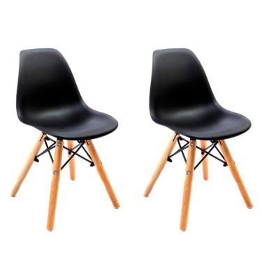 Imagem de Conjunto com 2 Cadeiras Infantis Eames Preto