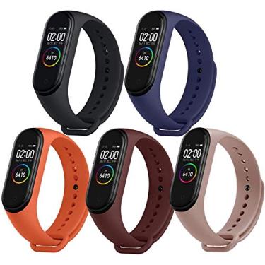 Imagem de TwiHill 5 Colors Straps para Mi Band 4 / Mi Band 3, Smartwatch Strap Acessórios projetados de silicone anti-perdido Correias de pulso ajustáveis para Xiaomi Mi Band 4 / Mi Band 3 - Sem rastreador