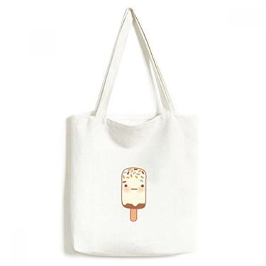 Imagem de Bolsa de lona com estampa facial de chocolate, sorvete, bolsa de compras casual