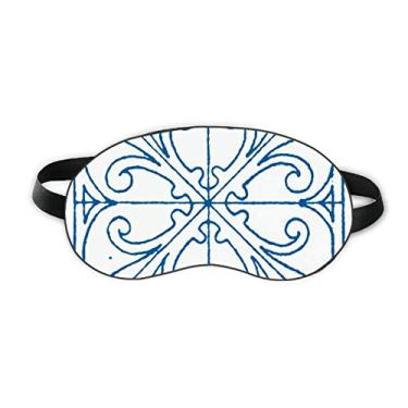 Imagem de Blue Talavera Style Pattern Decorative Sleep Eye Shield Soft Night Blinfold Shade Cover