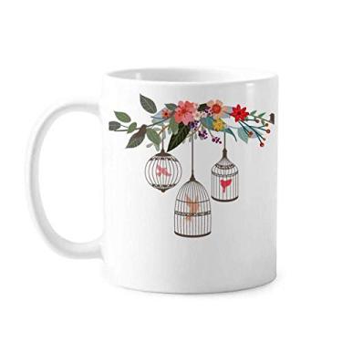 Imagem de Prateleira de flor em gaiola Art Deco presente Caneca moderna de cerâmica café xícara de porcelana louça