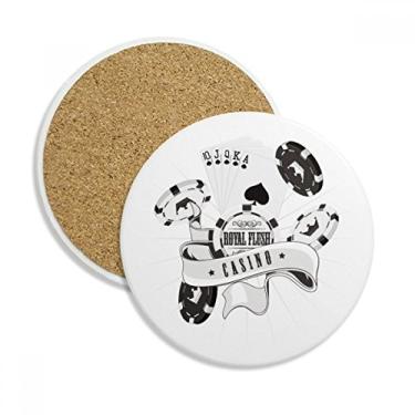 Imagem de Baralho de cartas com lascas, utensílios de jogo, padrão porta-copos, caneca de proteção de mesa, pedra absorvente