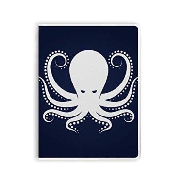 Imagem de Polvo Marine Life Caderno com estampa branca e preta, capa de goma