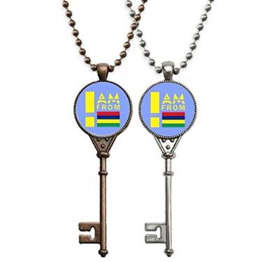 Imagem de OFFbb-USA I Am from Mauritius Art Deco Presente Fashion Chaveiro Pingente Joias Decoração de Casal
