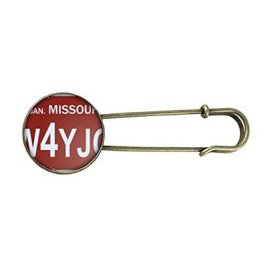 Imagem de Broche de metal retrô padrão de número de carro americano americano americano americano com clipe de pino