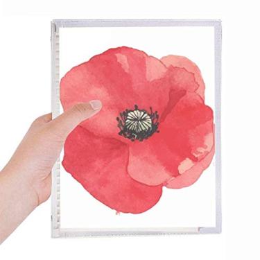 Imagem de Caderno de milho com pintura de flores vermelhas para aquarela com folhas soltas e diário recarregável