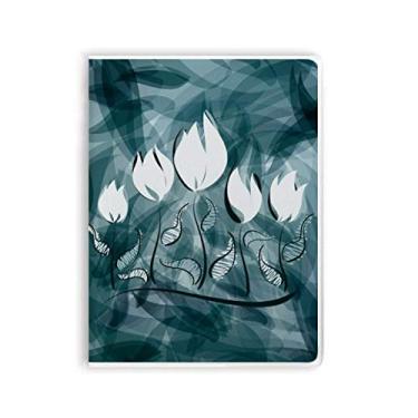 Imagem de Caderno de tulipas pintadas à mão com flores e capa macia