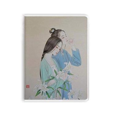 Imagem de Lily Flower Beauty caderno de pintura chinesa capa de goma Diário capa macia