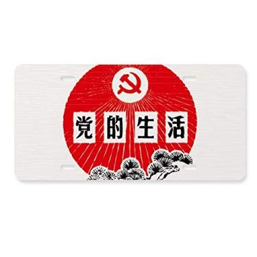 Imagem de DIYthinker Emblema de festa comunista chinesa de pinheiro, decoração de placa de carro em aço inoxidável