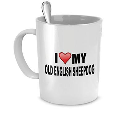 Imagem de Caneca Old English Sheepdog - I Love My Old English Sheepdog - Presentes para amantes de pastor inglês antigo