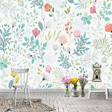 Imagem de Papel de parede personalizado com flores estilo europeu para sala de estar, quarto, romântico, decoração de casa, 200 cm (C) × 140 cm (A)