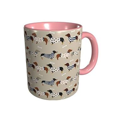 Imagem de BLUBLU Caneca de café engraçada 325 ml novidade xícara de chá de cerâmica para presentes - Dachshunds
