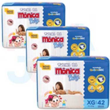 Imagem de Fralda Turma da Mônica Baby Qu4troSec tam.XG - 9 a 13kg - Kit 03 pacot