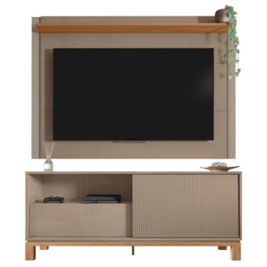 Imagem de Painel Para TV 55 Pol e Rack Bancada 150cm Lucca Areia/Freijó C01 - Mp