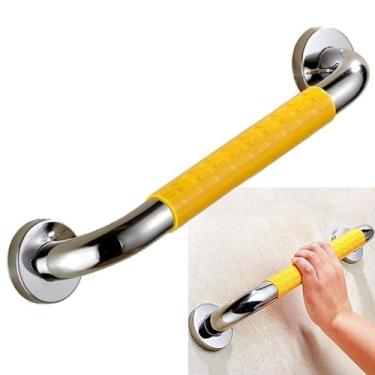 Imagem de Barra Alça De Apoio 40cm Inox Suporte Antiderrapante Anti Queda Idoso Gestante Criança Acessibilidade Evita Acidentes Banheiro Box Corrimao