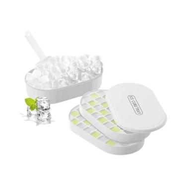 Imagem de Bandeja para Cubos de Gelo Dupla Camada (72 Cubos) com Tampa e Estojo 