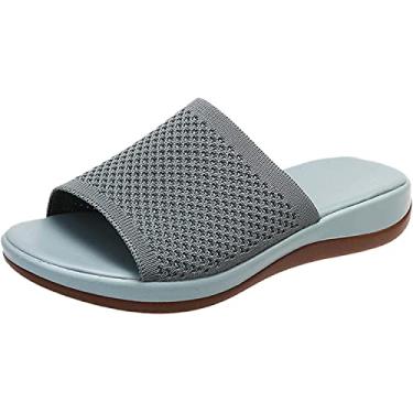 Imagem de Pantufas Fashion Mesh Femininas Lisas Cor Casual e Respirável, Verde, 6