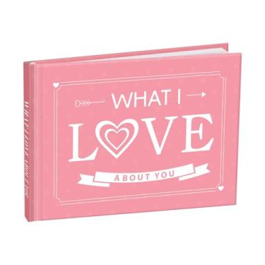 Imagem de Thboxes Livro 54 Seets What I Love About You, 12 cm x 16,6 cm, presentes românticos para casais What I Love You Fill In The Blank Gift Book para namorado, namorada, mulheres, homem, diário, rosa, rosa