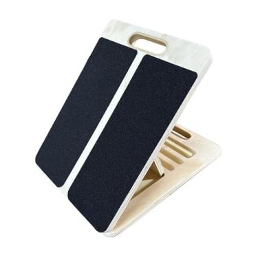 Imagem de oshhni Apoio para panturrilha, cunha para agachamento, dobrável, de madeira, com superfície antiderrapante, compacto, inclinado e ajustável para exercícios