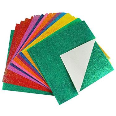 Imagem de 50 folhas de papel de cartolina multicolorido, 19 x 19 cm para artesanato, papel de origami DIY para álbuns, criação de cartões, projetos escolares, decorações de festa de casamento de aniversário