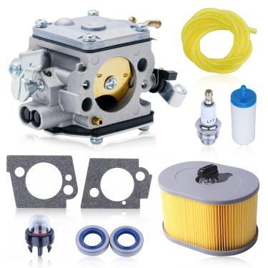 Imagem de AUMEL Kit de ajuste de filtro de ar de carburador K970 para Husqvarna K970 K 970 serra de corte com filtro de ar, vela de ignição, filtro de combustível, linha de combustível, peças de lâmpada de