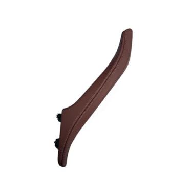 Imagem de Interior esquerda direita maçaneta da porta do passageiro couro genuíno puxador da porta interna Compatível com bmw série 5 f10 f11 f18 520i 523i 525i 528i 535i(Right side-red brown)