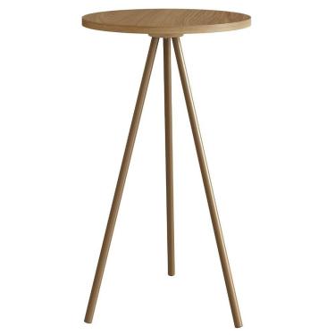 Imagem de Mesa Lateral Para Sala De Estar 49x35 Cm 27944 Hanover Dourado Artesano