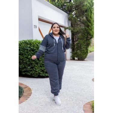 Imagem de Conjunto Plus Size Moletom Calça e Jaqueta de Ziper Capuz - luh may, C
