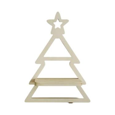 Imagem de Prateleiras De Parede De Madeira Branca Para Árvore De Natal, Pratelei