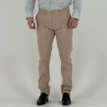 Imagem de Calça Individual Esporte Fino Slim Masculina, 42, Bege médio