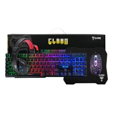 Imagem de Kit Gamer 4x1 Clanm Nightmare Teclado Mouse Headset Mousepad