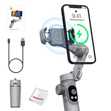 Imagem de Achoan Smart X Pro 3 eixos gimbal portátil para smartphone, luz de preenchimento suave de três seções, foco preciso e controle de zoom, aplicativo inteligente completo suporta iOS, Android e (HarmonyOS) System HD OLED Display