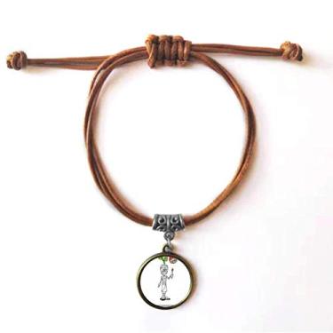 Imagem de DIYthinker Pulseira Egito Múmia Halloween Mutação Horus Pulseira Couro Corda Pulseira Marrom Joia Presente