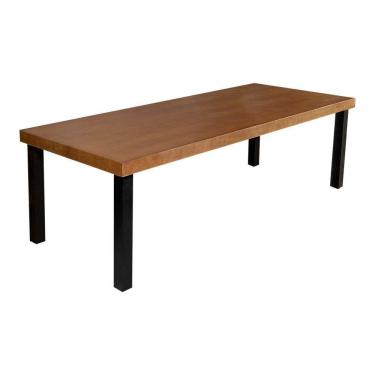 Imagem de Mesa De Jantar Industrial Retangular Rústica 2M Arlete Base Alumínio - Castanho - Marrom