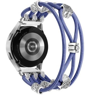 Imagem de Newlibery Pulseira com contas compatível com Samsung Galaxy Watch 6/5/4/Active 2 de 40 mm e 44 mm/Watch 6 Classic de 43 mm e 47 mm/Watch 5 Pro de 45 mm/Watch 4 Classic de 42 mm e 46 mm/Watch 3 de 41