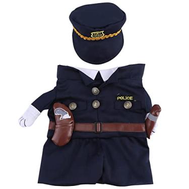 Imagem de Roupa de cosplay de animais de estimação engraçado, fantasia de festa de cachorro e gato, uniforme de polícia, roupas de cosplay de animais de estimação para festa de natal de (2)