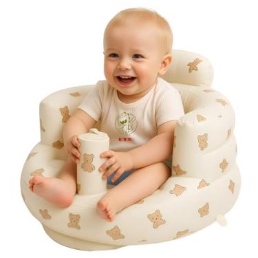 Imagem de Assento Inflável Para Bebês Inflável Kidino 3 a 36 Meses Cadeira De Alimentação Com Encosto E Apoio Para Bebê Sentar