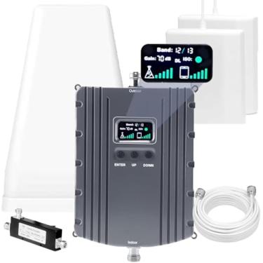 Imagem de Impulsionador de celular para escritório doméstico, até 7000 pés quadrados, amplificador de sinal de celular para banda 66/2/4/5/12/17/13/25, Boost 5G 4G LTE 3G para todas as operadoras dos EUA
