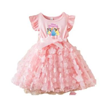 Imagem de Vestido De Verão Princesa Branca De Neve Para Meninas 2-6 Anos Com Laç