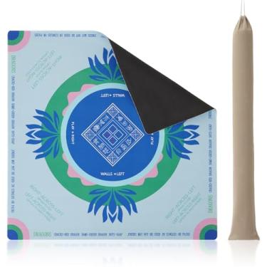 Imagem de ZJRDYYK Tapete de mesa Mahjong, 79 cm x 79 cm, capa quadrada antiderrapante para Mahjong, pôquer, jogos de cartas, jogos de tabuleiro, jogo de azulejos e dominó