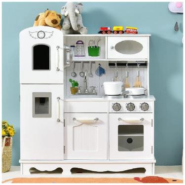 Imagem de Cozinha de Brinquedo Realista em Madeira para Crianças de 3 a 8 Anos, Costzon, Branca
