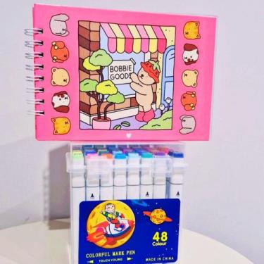Imagem de Kit Bobbie Goods: Livro com 50 Desenhos + Maleta com 48 Canetinhas - i