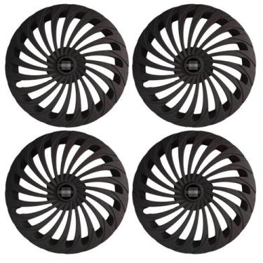 Imagem de Jogo de calota esportiva aro 14 twister preto fosco march - Garagem On