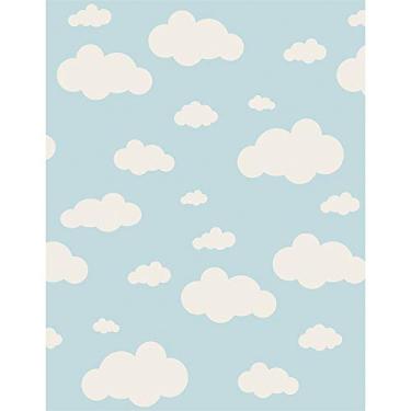 Imagem de Tapete Nuvens Antiderrapante 100x140cm Azul Casa Dona